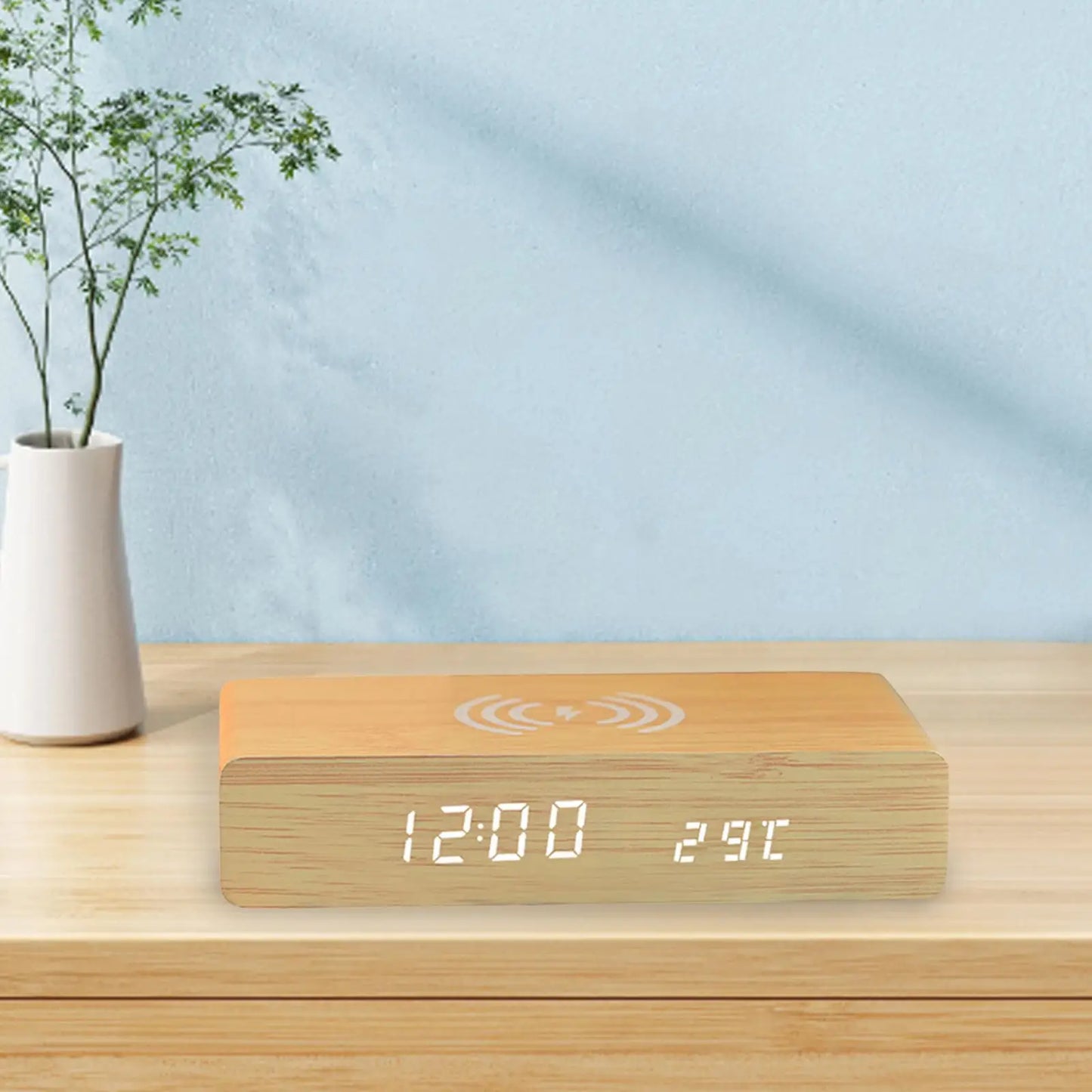 Reloj despertador con carga inalámbrica y brillo ajustable