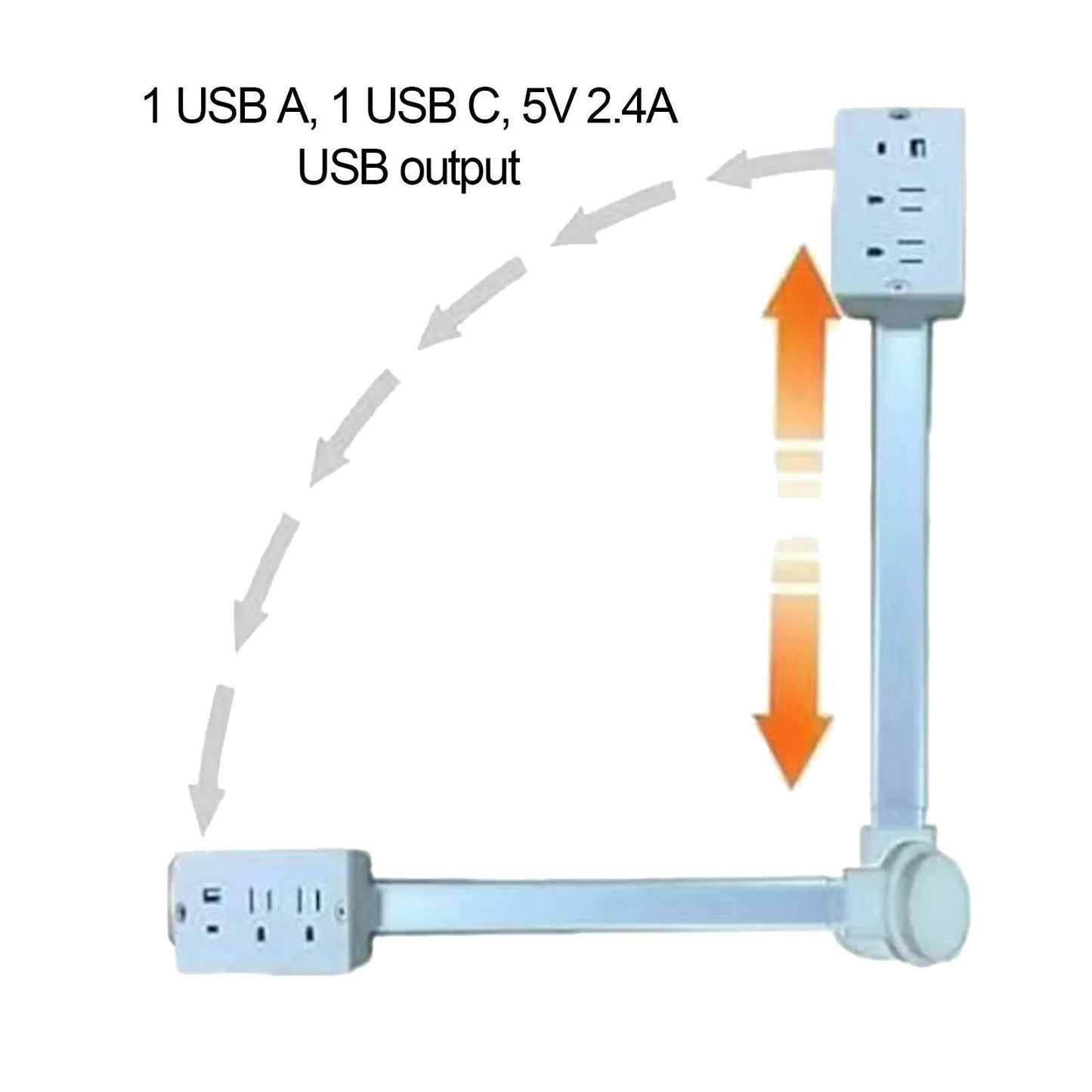 Extensor de Toma de Corriente Giratorio 180°