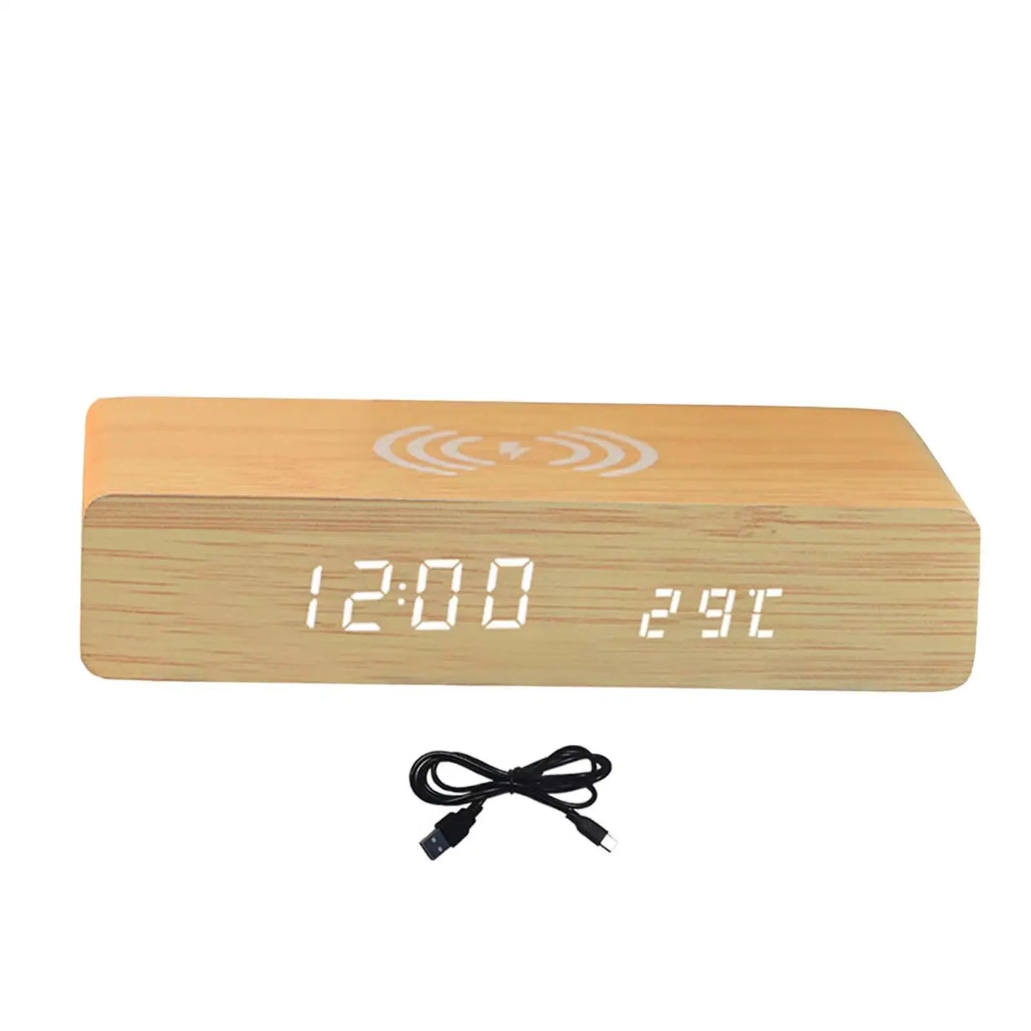 Reloj despertador con carga inalámbrica y brillo ajustable