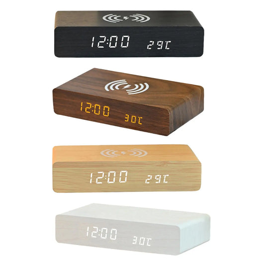Reloj despertador con carga inalámbrica y brillo ajustable